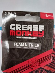 Grease Monkey Large Foam Nitrile 2-Pack Gloves