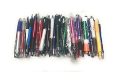 50ct Wholesale / Bulk Lot Misprint Ballpoint Ink Click Pens: Mixed Colors/Styles