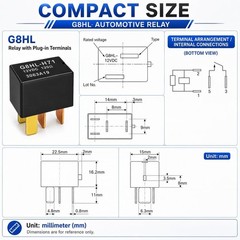 Relay G8HL-H71 Pack of 4, Automotive Relay 12VDC 39794-SDA-A03 39794-SDA-A05 …