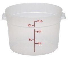 New 12 qt Cambro Round Food Storage Container Translucent Polypropylene NSF 8” h
