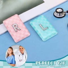 2 PCS 1.5×1 Inch Resin XRay Markers With Lead Letters Washable Pink Blue