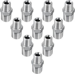 10 Pack Hydraulic Adapter: 3/8″ NPTF Male x 1/2″ NPTF Male Hydraulic Fittings