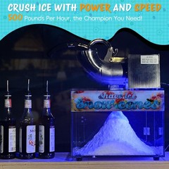 48L Snow Cone Machine, 500LB/H Commercial Shaved Ice Machine for Snow Cones, …