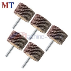5 Pack Shank Mounted Flap Wheels 120 Grit Aluminum Oxide 1-1/2″x1″x 1/4″