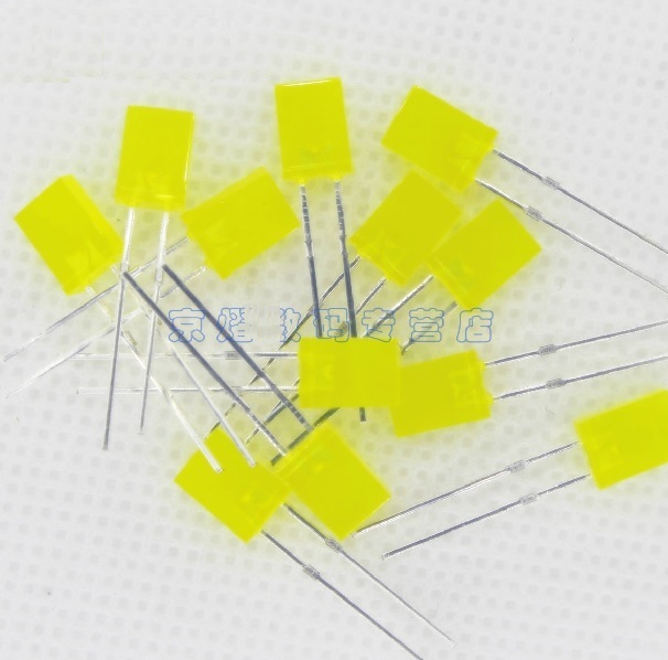 100 PCS 2x5x7mm 2*5*7MM Rectangle LED Yellow Colour Yellow Light Emitting Diode
