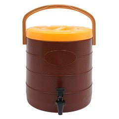 6.6gal Brown Insulated Beverage Dispenser Hot Cold Drink Dispenser with Faucet