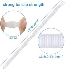 50pcs 18″ White Extra Long Heavy Duty Cable Ties 200lbs