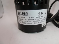 McLean Thermal JB1C014N Blower Motor (115V, 50/60Hz, 3000 RPM, .015HP) “NEW”