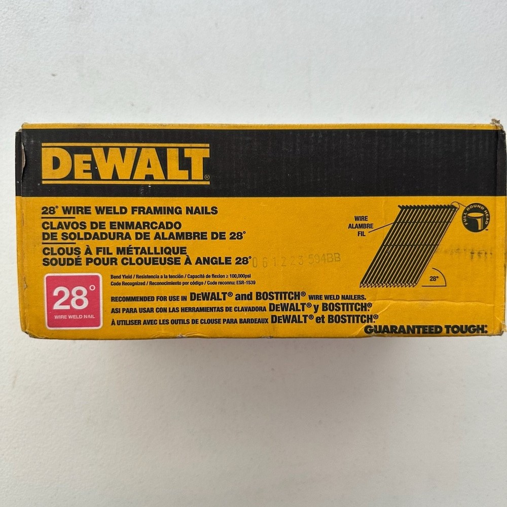 DEWALT DWS10DRG-FH 28° Wire Weld Framing Nails 3″ .120″ Hot Dipped Galvanized