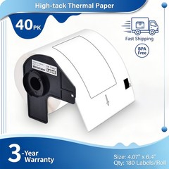 40Rolls DK-1247 4.07″ x 6.4″ Shipping Label 180 Labels/Roll Use with Brother QL