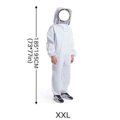 XXL-Unisex Professional Cotton Full Body Beekeeping Bee Keeping Suit W/Veil-Hood