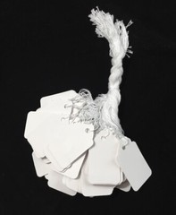 1000Pc Blank White Merchandise Price Tags w/ String Jewelry Retail Strung