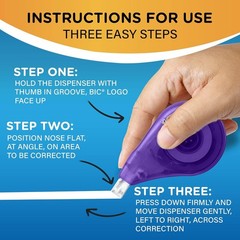 BIC EZ Correct 4-Count White Correction Tape – Instant, Tear-Resistant Solution
