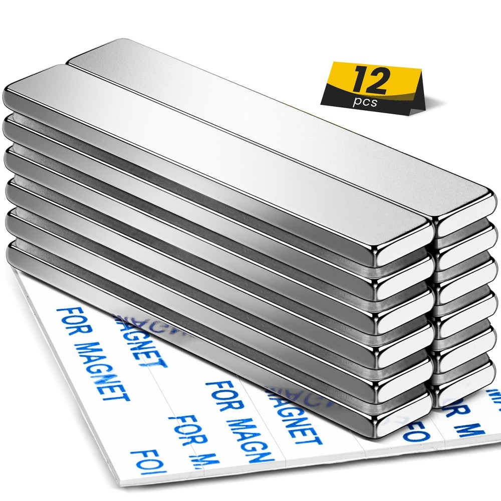 Neodymium Magnets Bar Black 12 Pack Strong Waterproof Heavy Duty Magnetic Str