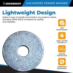 Sandbaggy 5/16” x 1-1/2” Galvanized Fender Washer (Zinc Plated)
