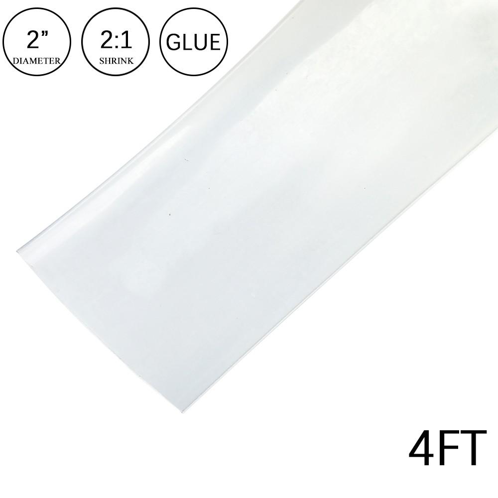 2:1 Heat Shrink Tube – 2″ Clear Dual Wall Marine Adhesive Glue Lined Waterproof