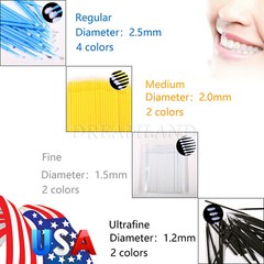 400 Microbrush Micro Brush Applicator Tips (Regular, Fine, Super Fine) Dental