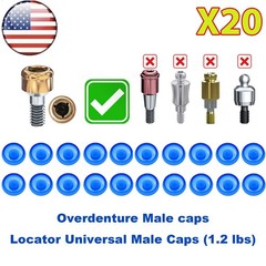 US 20Pcs Dental Overdenture Locator Retention Cap Inserts For Implant Abutment