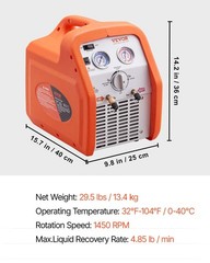Portable 3/4 HP Refrigerant Recovery Machine Self-Cleaning Auto AC 120V 60Hz