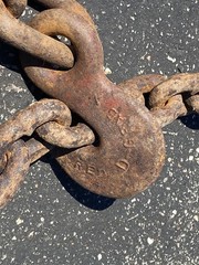 Vintage Farm Heavy Duty Iron Tow Chain w/ 2 Hooks 14 Feet – 22 Pounds