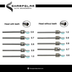 Hair Transplant Micro Serrated SS FUE Punch Set 10Pcs Motorised Ultra Sharp CE