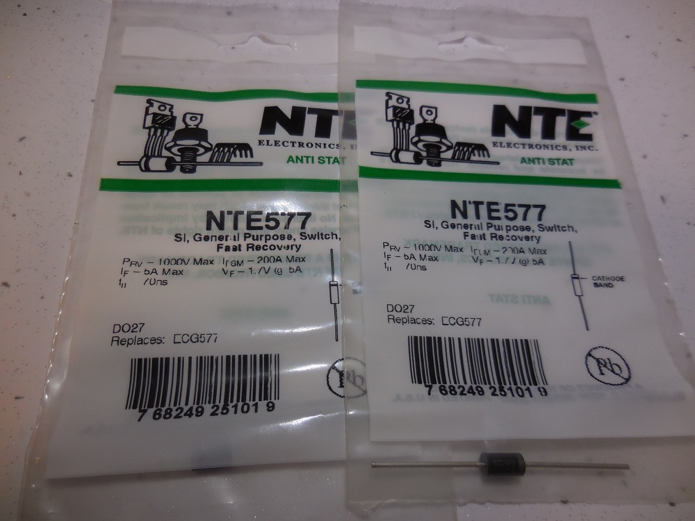 NTE 577 Fast Recovery Diodes 2X O.E.M. TWO Pieces Free Shipping