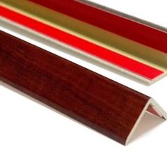 PVC Plastic Corner Protector Wood Pattern 90 Degree Edge Guard Adhesive 47 in