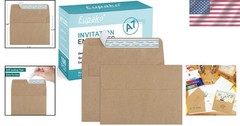100 Pack 5.25 x 7.25 Self-Sealing Envelopes – Ideal for Invitations & Photos