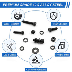 544Pcs M4 Screws Assortment Kit, M4X6/8/10/12/16/20/25/30 Mm Hex Socket Head Cap