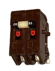 Wadsworth A220N 20 Amp 2 Pole 2P Type A METAL FOOT Circuit Breaker A220 WA220