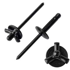 50pcs 3/16″ x 1″ Large Head Tri-Fold Exploding Aluminum Pop Rivets (Black)