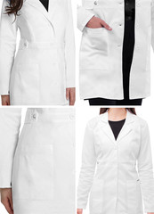 Adar Pop-Stretch Junior Fit Women’s 36″ Tab-Waist Lab Coat