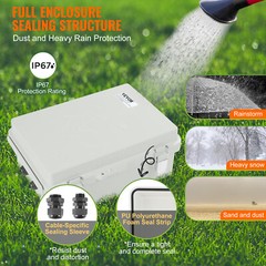 VEVOR Outdoor Junction Box 11.81×7.87×7.08 in ABS Plastic Electrical Enclosure