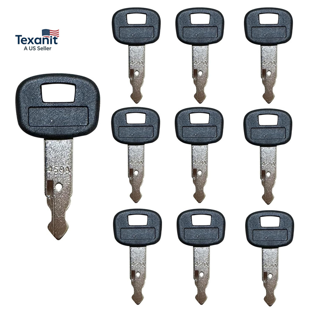 10 PCS Ignition Keys RC411-53933 459A RC461-53930 for Kubota Mini Excavator Back