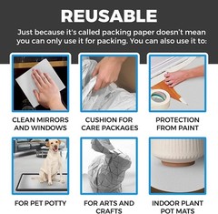 Packing Paper Sheets, 100 Pack, 12″ x 24″, White Newsprint