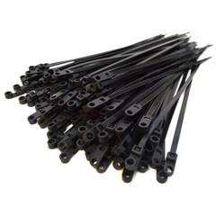 200 PACK 8″ INCH BLACK ZIP TIES w/ MOUNTING SCREW NAIL HOLE NYLON CABLE TY WRAP