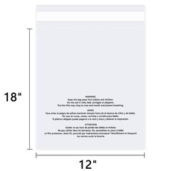 WEPOLY – 12″ x 18″ (100 Count) Self Seal Resealable Adhesive, Transparent