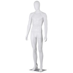 Male Mannequin Dress Form 73″ Adjustable Stand w/Base White Mannequin Full Body
