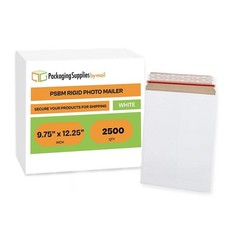 9.75×12.25 White Rigid Photo Document Mailers Cardboard Envelopes 28 pt. 2500