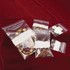 5″ x 8″ White Block Zip Seal Bags Reclosable Top Lock 2Mil or 4Mil Heavy Duty