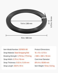 VEVOR Steel Strapping Coil 3/4 in x 0.02 in x 300 ft Metal Banding Strap
