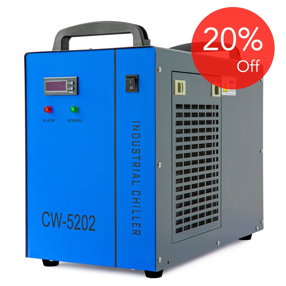 CW-5202 Industrial Water Chiller for 60-150W CO2 Laser Tubes Factory Equipment