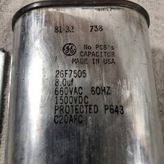 General Electric Ge 26F7505 Capacitor 8uf 660v-ac 1500v-dc (4436)