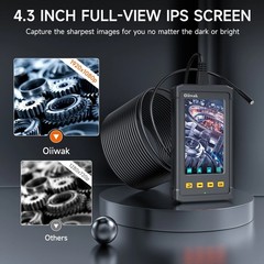 Oiiwak 8.5mm 1080P HD Endoscope Borescope LCD Inspection Snake Camera Tool 50FT