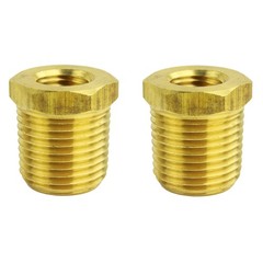 Two 1/2″ MNPT x 1/4″ FNPT Solid Brass Bushings Reducer Fitting Reducing Adapter