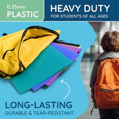 Blue Summit Supplies-Multicolor Two Pocket Plastic Folders-6 Pack