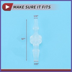 5Pcs Plastic Hose Barb Fitting 1/16″ to 3/32″ Hose ID Connectors Plastic Clear