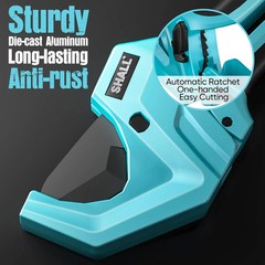 SHALL PVC Pipe Cutter, Cuts up to 2-1/2″, Heavy-Duty Aluminum Ratchet Pipe Cutte