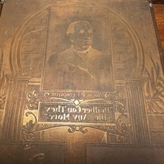 1896 Antique Copper Letterpress Printer Printing Wood Block Methodist Western PA