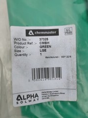 ALPHA SOLWAY CHEMMASTER GREEN COLLARED CHEMICAL COVERALL SIZE L